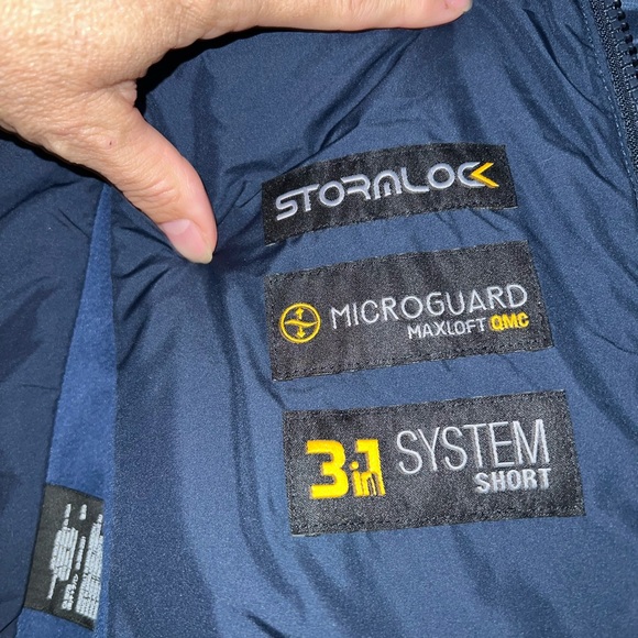 Jack Wolfskin Stormlock Navy Puffer Mid Layer/Jacket with Fleece Side Panels M - Picture 4 of 7